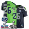 Seattle Seahawks Zach Charbonnet Super Bowl LX Champions Split Edition Vapor Jersey - All Stitched - Neon Navy