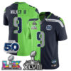 Seattle Seahawks Kenneth Walker III Super Bowl LX Champions Split Edition Vapor Jersey - All Stitched - Neon Navy