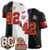 San Francisco 49ers Ronnie Lott Split Style Vapor Jersey - All Stitched - White Black