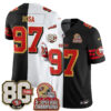 San Francisco 49ers Nick Bosa Split Style Vapor Jersey - All Stitched - White Black