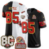 San Francisco 49ers George Kittle Split Style Vapor Jersey - All Stitched - White Black