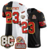 San Francisco 49ers Christian McCaffrey Split Style Vapor Jersey - All Stitched - White Black