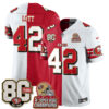 San Francisco 49ers Ronnie Lott Split Style Vapor Jersey - All Stitched - Red White
