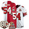 San Francisco 49ers Fred Warner Split Style Vapor Jersey - All Stitched - Red White