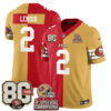 San Francisco 49ers Deommodore Lenoir Split Style Vapor Jersey - All Stitched - Red Gold