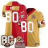 San Francisco 49ers Jerry Rice Split Style Vapor Jersey - All Stitched - Red Gold