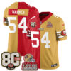 San Francisco 49ers Fred Warner Split Style Vapor Jersey - All Stitched - Red Gold