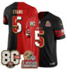 San Francisco 49ers Mike Evans Split Style Vapor Jersey - All Stitched - Red Black
