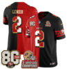 San Francisco 49ers Deommodore Lenoir Split Style Vapor Jersey - All Stitched - Red Black