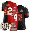 San Francisco 49ers Ronnie Lott Split Style Vapor Jersey - All Stitched - Red Black