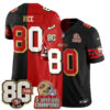San Francisco 49ers Jerry Rice Split Style Vapor Jersey - All Stitched - Red Black