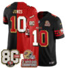 San Francisco 49ers Mac Jones Split Style Vapor Jersey - All Stitched - Red Black