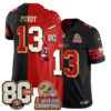 San Francisco 49ers Brock Purdy Split Style Vapor Jersey - All Stitched - Red Black