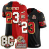 San Francisco 49ers Christian McCaffrey Split Style Vapor Jersey - All Stitched - Red Black