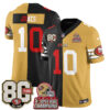 San Francisco 49ers Mac Jones Split Style Vapor Jersey - All Stitched - Black Gold