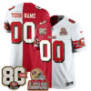 San Francisco 49ers Split Style Vapor Custom Jersey - All Stitched - Red White