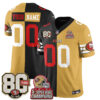 San Francisco 49ers Split Style Vapor Custom Jersey - All Stitched - Black Gold