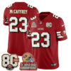 San Francisco 49ers Christian McCaffrey Throwback '80th Anniversary' Patch Edition Vapor Jersey - All Stitched - Red