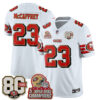 San Francisco 49ers Christian McCaffrey Throwback '80th Anniversary' Patch Edition Vapor Jersey - All Stitched - White