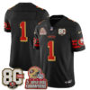 San Francisco 49ers Team Throwback '80th Anniversary' Patch Edition Vapor Jersey - All Stitched - Black