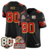 San Francisco 49ers Jerry Rice Throwback '80th Anniversary' Patch Edition Vapor Jersey - All Stitched - Black