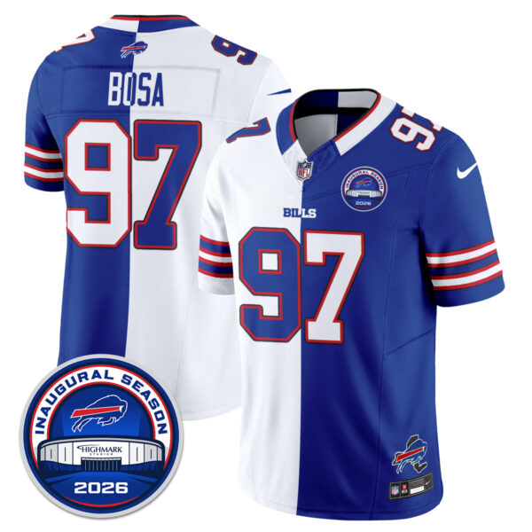 Buffalo Bills Joey Bosa 2026 Split Edition Vapor Jersey - All Stitched - Royal White