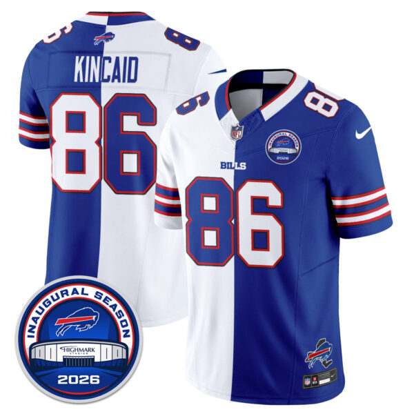 Buffalo Bills Dalton Kincaid 2026 Split Edition Vapor Jersey - All Stitched - Royal White
