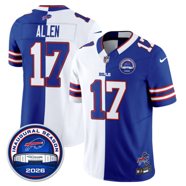 Buffalo Bills Josh Allen 2026 Split Edition Vapor Jersey - All Stitched - Royal White