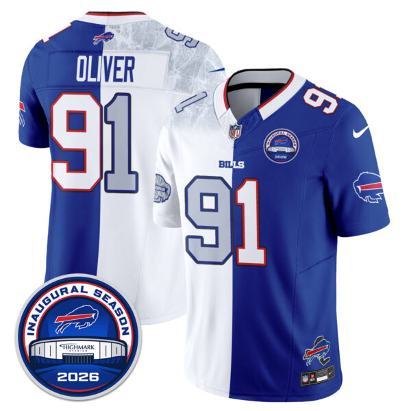 Buffalo Bills Ed Oliver 2026 Split Edition Vapor Jersey - All Stitched - Royal Rivalries