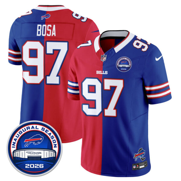 Buffalo Bills Joey Bosa 2026 Split Edition Vapor Jersey - All Stitched - Royal Red