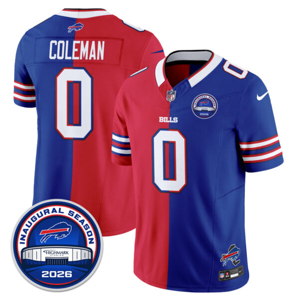 Buffalo Bills Keon Coleman 2026 Split Edition Vapor Jersey - All Stitched - Royal Red