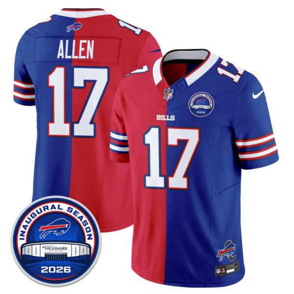 Buffalo Bills Josh Allen 2026 Split Edition Vapor Jersey - All Stitched - Royal Red