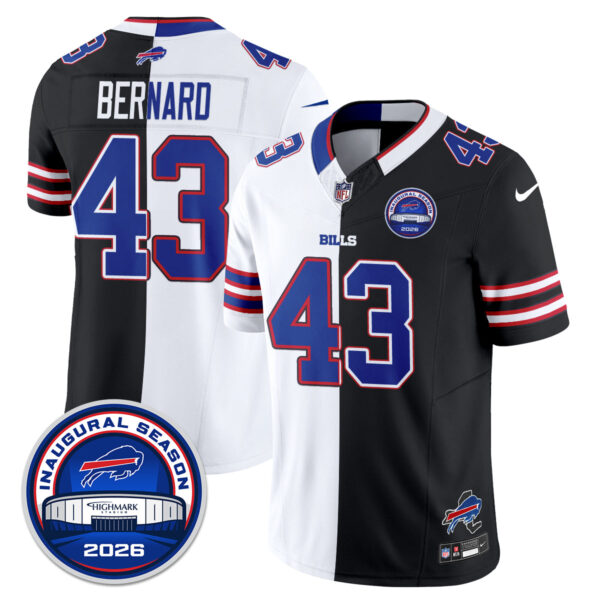 Buffalo Bills Terrel Bernard 2026 Split Edition Vapor Jersey - All Stitched - Black White