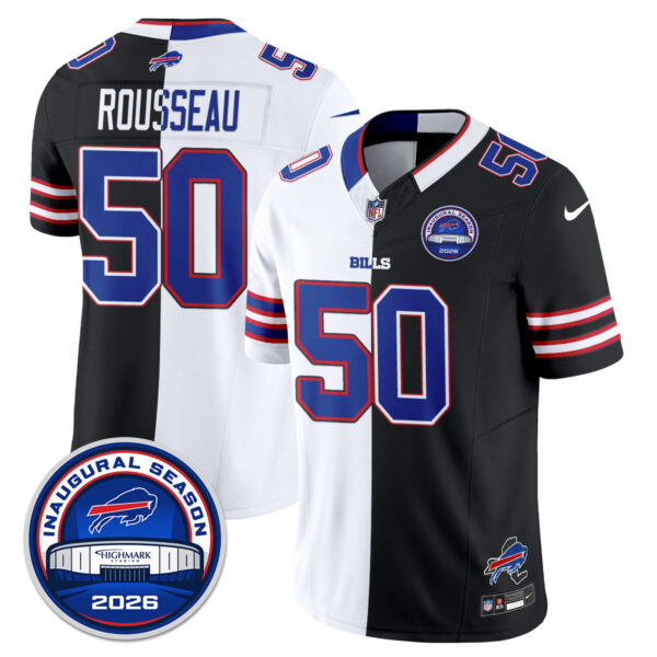 Buffalo Bills Greg Rousseau 2026 Split Edition Vapor Jersey - All Stitched - Black White
