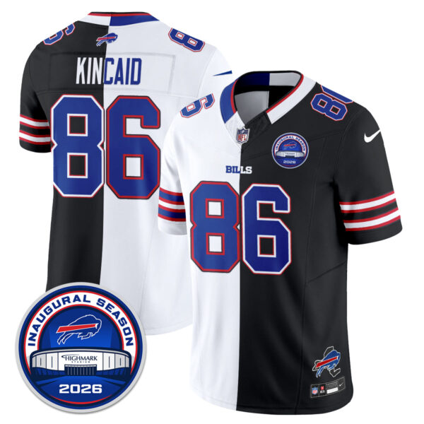 Buffalo Bills Dalton Kincaid 2026 Split Edition Vapor Jersey - All Stitched - Black White