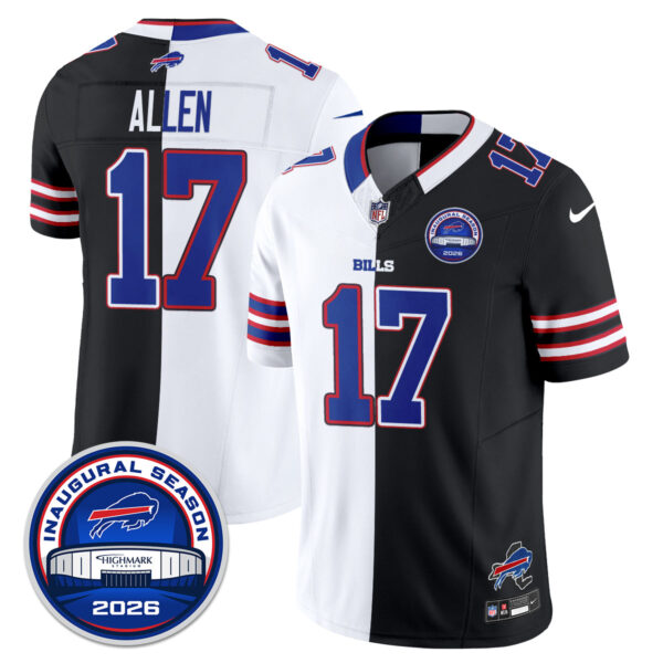 Buffalo Bills Josh Allen 2026 Split Edition Vapor Jersey - All Stitched - Black White