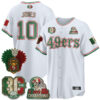 San Francisco 49ers Mac Jones Mexico Edition Baseball Vapor Jersey - All Stitched - White
