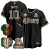 San Francisco 49ers Mac Jones Mexico Edition Baseball Vapor Jersey - All Stitched - Black