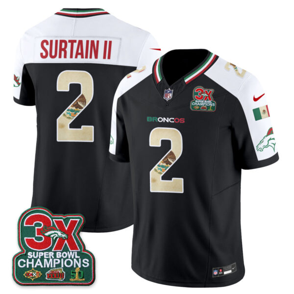 Denver Broncos Patrick Surtain II Mexico Edition Vapor Jersey - All Stitched - Alternate