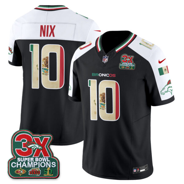 Denver Broncos Bo Nix Mexico Edition Vapor Jersey - All Stitched - Alternate