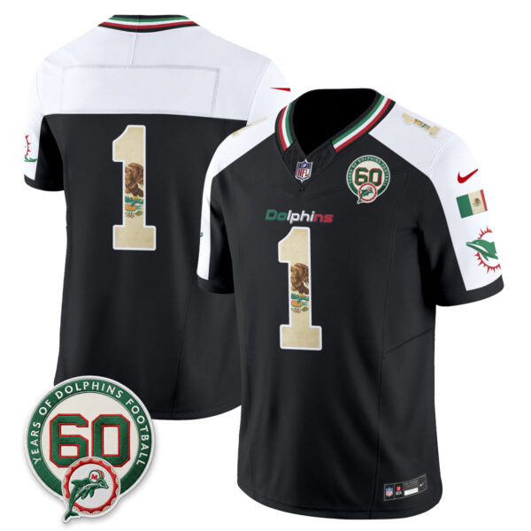 Miami Dolphins Team Mexico Edition Vapor Jersey - All Stitched - Alternate