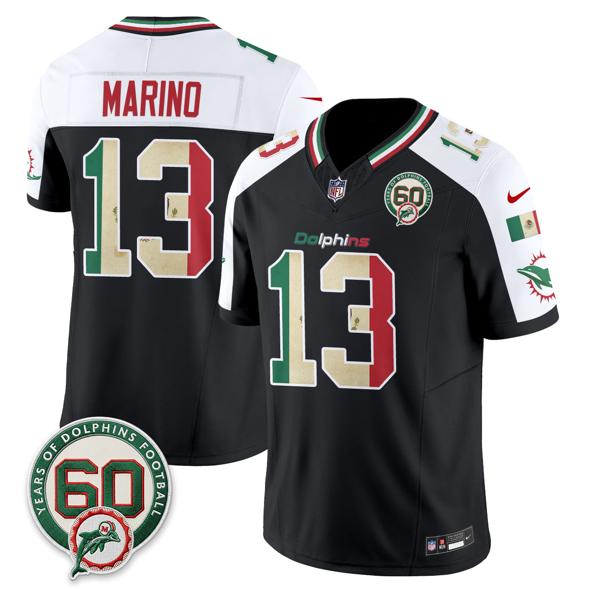 Miami Dolphins Dan Marino Mexico Edition Vapor Jersey - All Stitched - Alternate