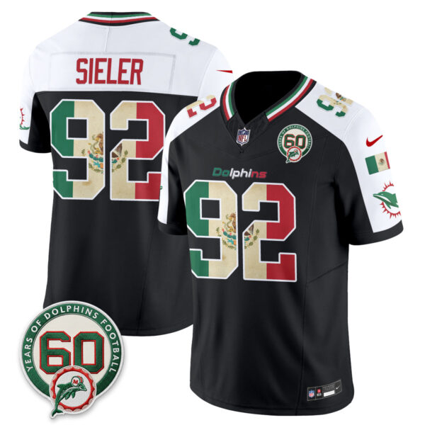 Miami Dolphins Zach Sieler Mexico Edition Vapor Jersey - All Stitched - Alternate