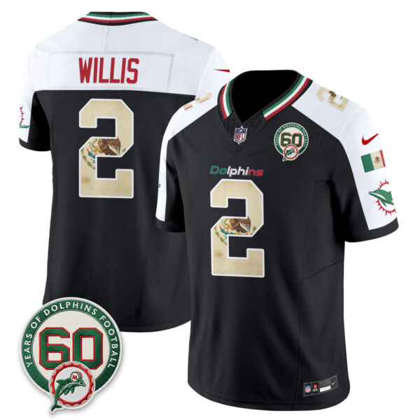 Miami Dolphins Malik Willis Mexico Edition Vapor Jersey - All Stitched - Alternate