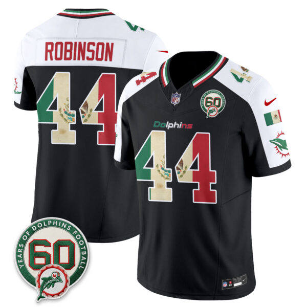 Miami Dolphins Chop Robinson Mexico Edition Vapor Jersey - All Stitched - Alternate