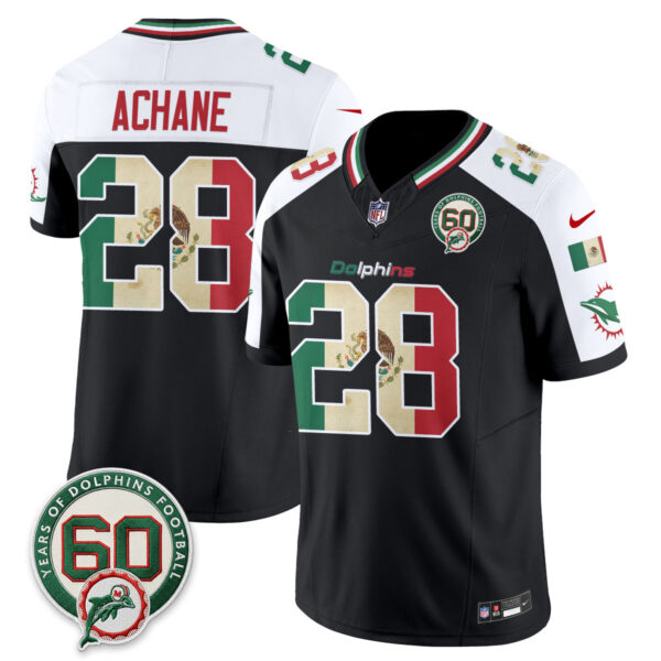 Miami Dolphins De'Von Achane Mexico Edition Vapor Jersey - All Stitched - Alternate