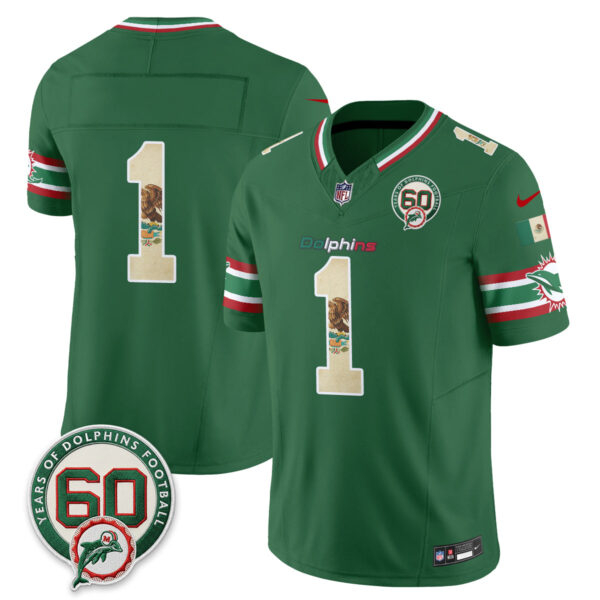 Miami Dolphins Team Mexico Edition Vapor Jersey - All Stitched - Green