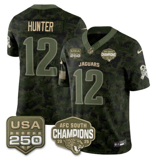 Jacksonville Jaguars Travis Hunter 2026 Salute to Service Vapor Jersey - All Stitched - Camo