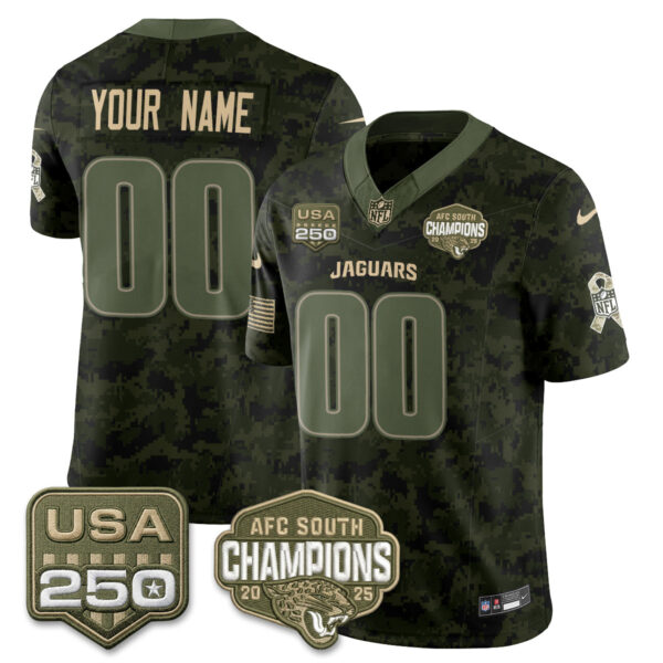 Jacksonville Jaguars 2026 Salute to Service Vapor Custom Jersey - All Stitched - Camo