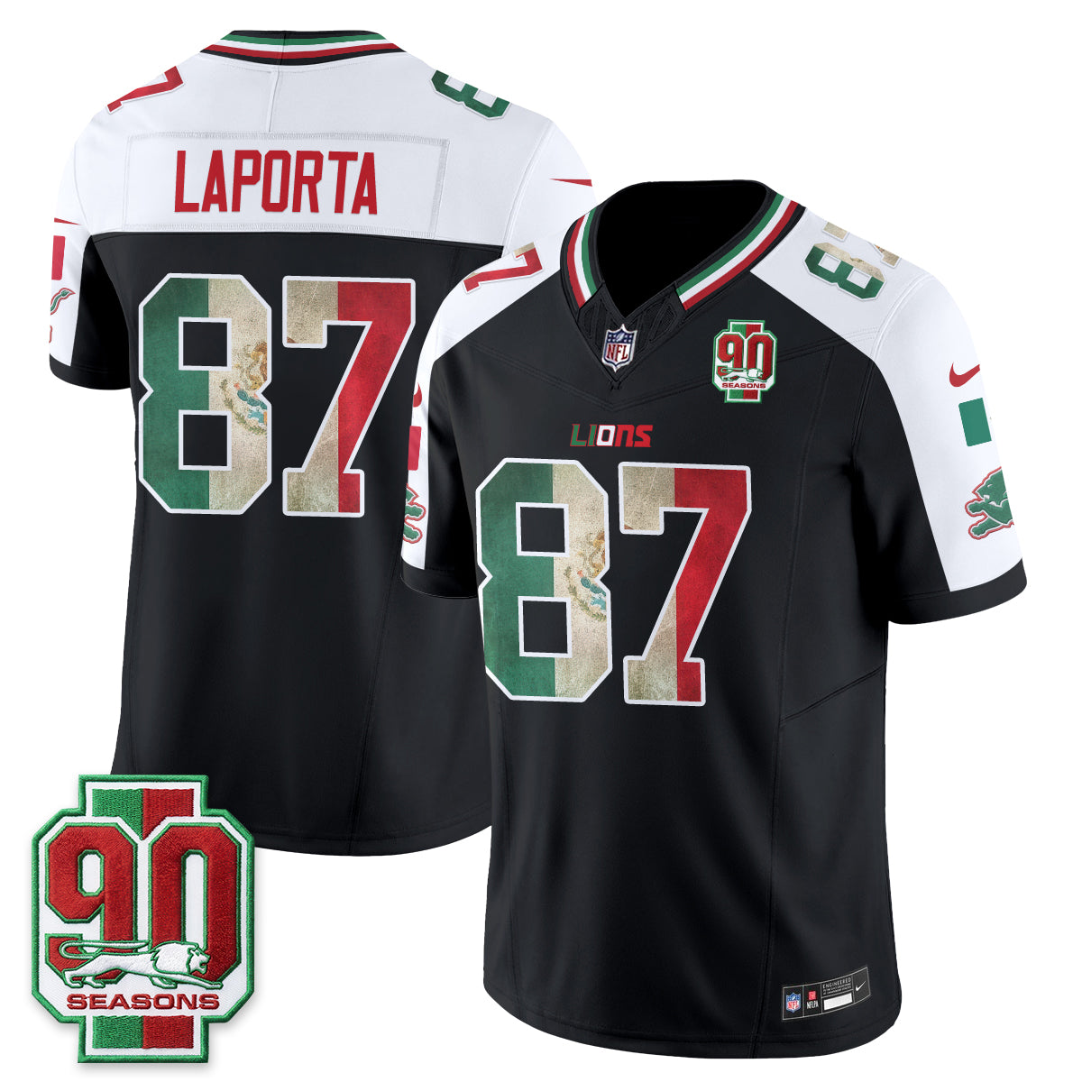 Detroit Lions Sam LaPorta Mexico Edition Vapor Jersey - All Stitched - Alternate